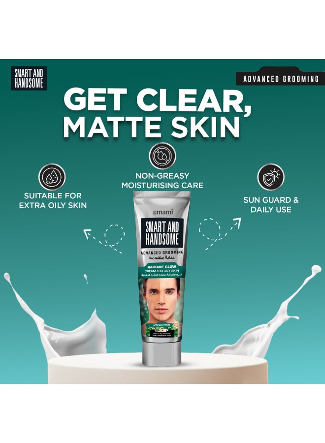 emami Men Oil Control Radiance Glow Cream | With Actifair Peptide | Matte Glow, Extra Oil Control & Shine-Free Look | For Extra Oily Skin - Image 3